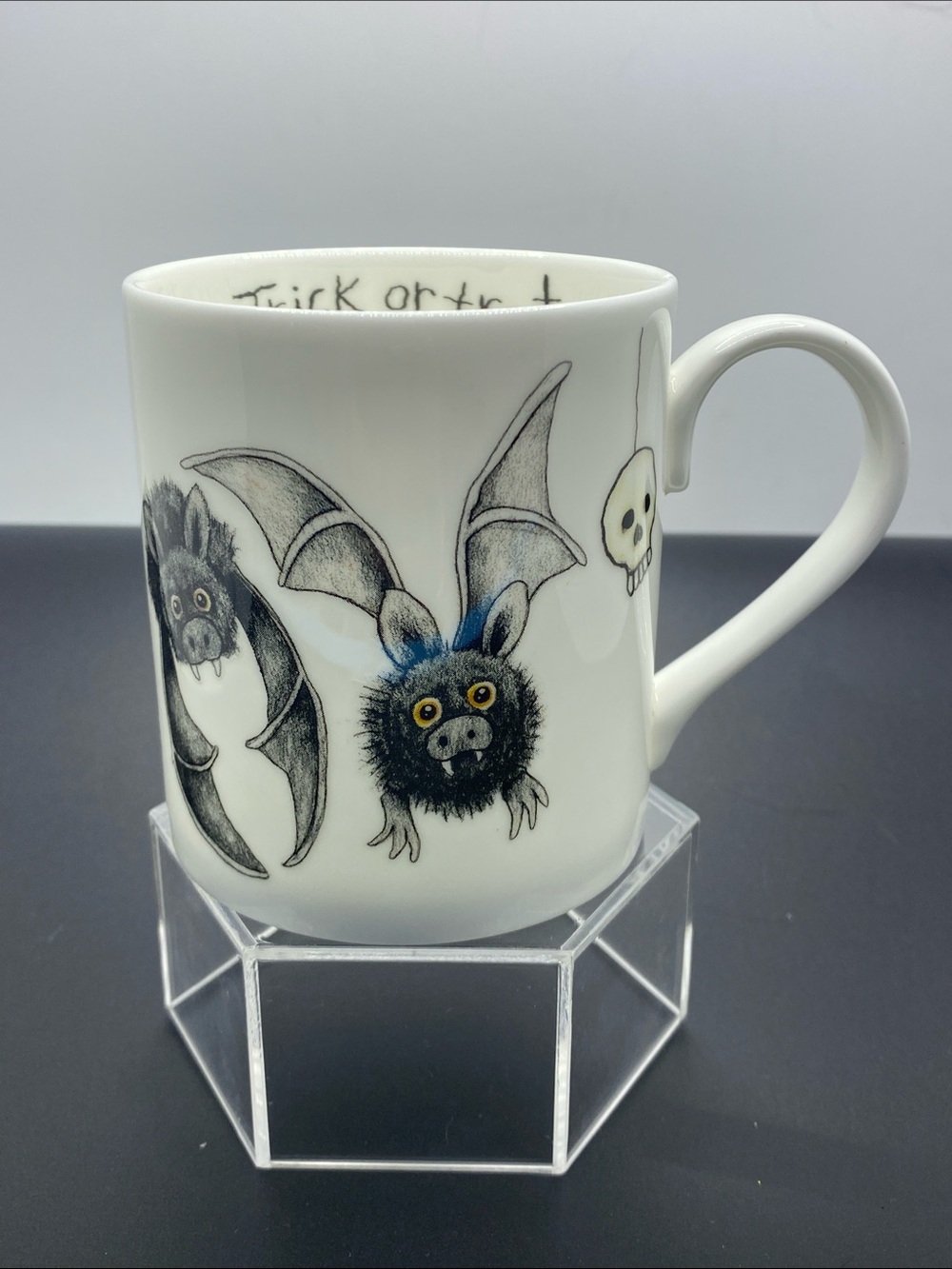 White Bat Illustration fine bone China Mug - Hanley Collections